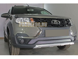 Защита радиатора Lada Largus 2021- / Largus Cross 2021- (2 части) chrome низ