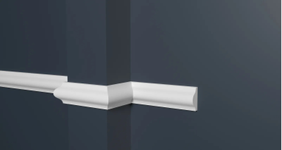 Молдинг Decor Dizain DD10, дюрополимерный, влагостойкий, под покраску, длина 2 м