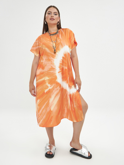 Летнее платье их хлопка с разводами "солнце"