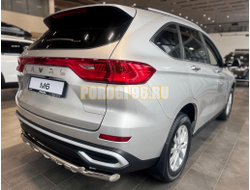 Защита заднего бампера двойная с перемычками Папа Тюнинг d60/42 для HAVAL M6 2023-