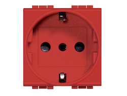 Bticino L4141R Розетка 2К+З красная 2 модуля