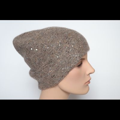 Ореховая меланжевая шапка с украшением Vizio Италия 6926 CL