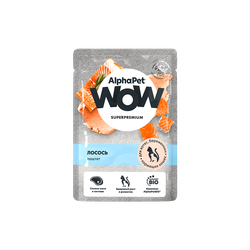 AlphaPet WOW (АльфаПет) Влажный корм для котят, беременных и кормящих кошек паштет с Лососем, 85 г