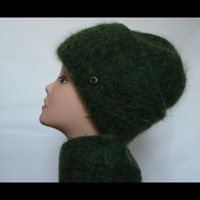 Женская шапка с отворотом Vizio Италия 5967 CR зеленая Ижевск фото итальянских шапок