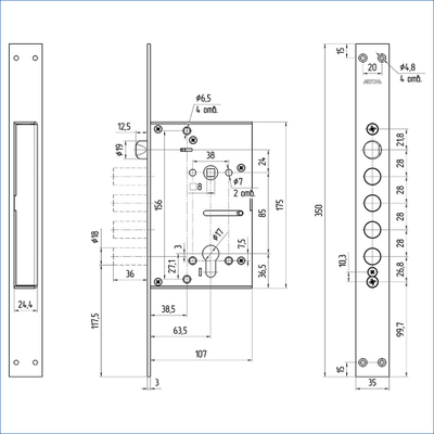 Замок  Меттэм  цилиндровый СУПЕРЗАЩИТА/31 серия / ЗВ7 318.П