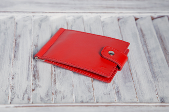 зажимы для денег мужские кожаные красные