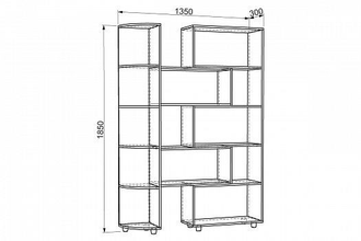 СТЕЛЛАЖ-2 МБ (1350х300х1850)