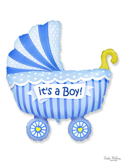 Фольгированный шар "Коляска Это мальчик"