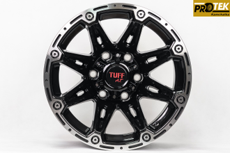 Комплект дисков R16 10,0J ET-45 6*139,7 TUFF A.T. T-01 Черный с полированным ободом (R605)