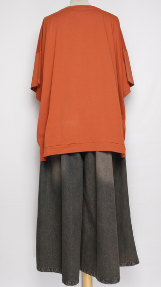 Футболка "Свободная с надписью" терракот до р.58