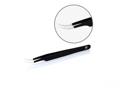 Lovely Пинцет для наращивания ресниц цветной Black Line изогнутый