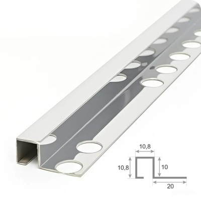 Профиль окантовочный для плитки SBP110-10H 10мм 2,7м Полированный серебро