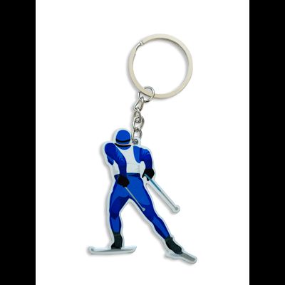 БРЕЛОК ЛЫЖИ (МЕТАЛЛИЧЕСКИЙ ПЛОСКИЙ ДВУСТОРОННИЙ)