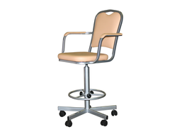 Кресло лабораторное на винтовой опоре с регулируемой опорой для ног КР02-1