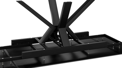 Стол обеденный Дерби Тип 1 Черный муар/Керамика матовая серый мрамор