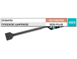 Зубило широкое SDS-plus METALLICA Optima 40х250/200 мм, по кирпичу, камню, плитке