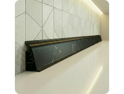 Пластиковый Плинтус для столешницы CEZAR BL44 черный мрамор