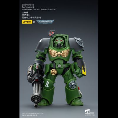Терминатор Саламандр (Warhammer 40K) - КОЛЛЕКЦИОННАЯ ФИГУРКА 1/18 Salamanders Terminator with with Power Fist and Assault Cannon (JT03233) - JOYTOY
