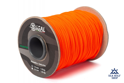 Линь 1.5мм Sigalsub Orange Fluo Polyester, за 1м