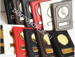 Кожаная обложка для автодокументов, обложка для авто документов с металлическими вставками