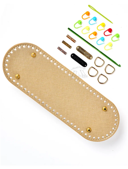 Донышко 30 на 10 и крючок с фурнитурой для вязания