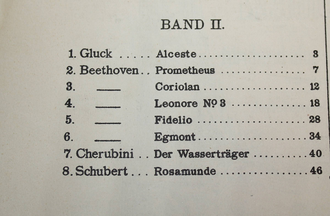 Ouverturen - Album. Band II. Leipzig: C.F.Peters, 190?.