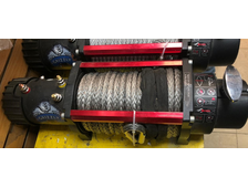 Лебедка электрическая 12V Electric Winch GRIZZLY 12000lbs / 5443 кг (блок управления и механизм влагозащищены (IP66)/моносоленоид) синтетический трос