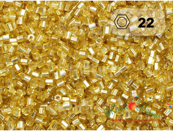 Toho Hexagon 11/0 - 5г - 22 Прозрачный светлый топаз с серебряной линией внутри