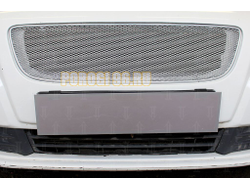 Защита радиатора Volvo S40 II (рестайлинг) 2007-2012 3D chrome верх PREMIUM (устанавливается вместо штатной)