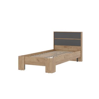 Спальня ХЕЛЕН - Кровать КР 01 Дуб Крафт золотой/Графит