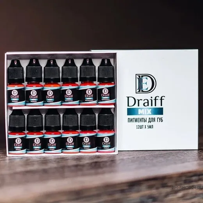 Минисет ПИГМЕНТЫ для губ Draiff Mix 12 шт. по 6 мл. - pm-shop24.ru