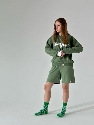 ШОРТЫ УНИСЕКС "ПРИЯТНО" ОЛИВА