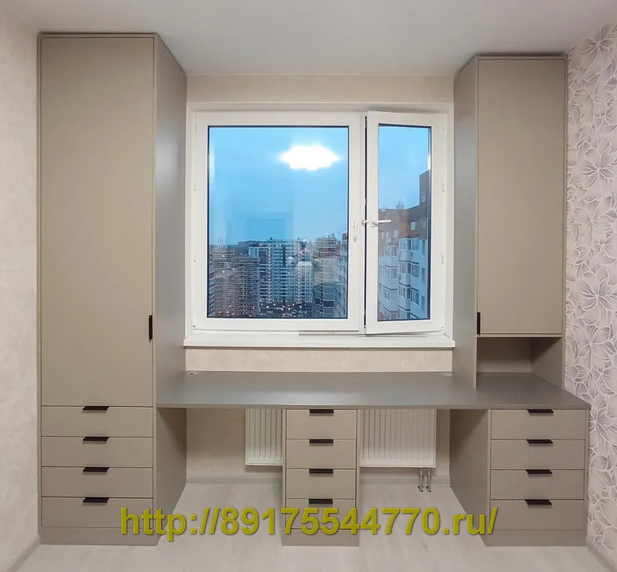 025 Шкафы, стол, тумба
Фасады и корпус: ЛДСП Egger Серый камень U727 ST9
