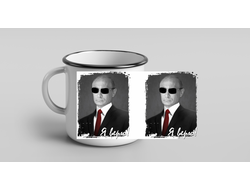 Кружка металлическая эмалированная с Путиным №14