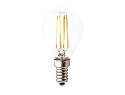 Лампа Ecola шар G45 E14 7W 2700K 2K прозр. 68х45 филамент (нитевидная) 360° Premium N4PW70ELC
