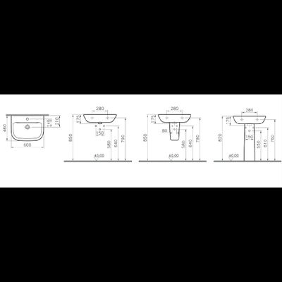 Раковина VitrA S20, 60 см, 5503B003-0001