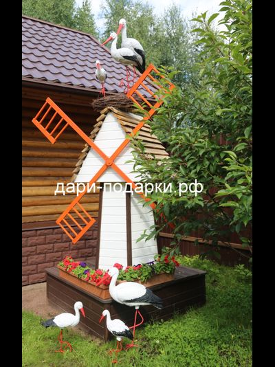 Аисты в гнезде Парочка ( Аист-70см, аист-72см ) полистоун Аист - является символом новой жизни. Согласно русским народным поверьям, аист - птица, приносящая счастье в Ваш дом. Также аист покровительствует рождению детей.