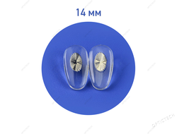 Носовые упоры PVC мягкие Silver 14 мм, каплевидные, под винт (10пар)