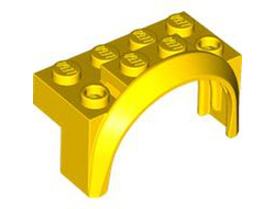 Vehicle, Mudguard 4 x 2 1/2 x 2 with Arch Round, Yellow (3387 6488000)