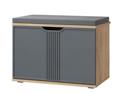 Прихожая ЭМИЛИЯ - Тумба ЭЛ-4К с подушкой Дуб Крафт золотой/Графит