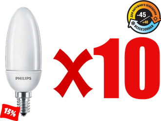 Комплект энергосберегающих ламп Philips Soft Candle 12w E14