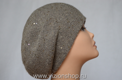 orehovo-rozoviy-zhenskiy-vyazaniy-beret-vizio-italiya-6509 фото