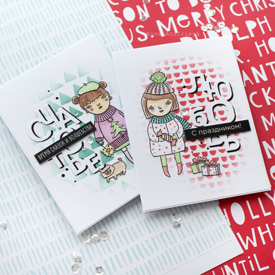 Набор штампов для скрапбукинга "Девочка-лето"