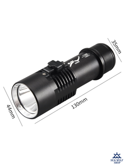 Фонарь подводный Diving D1 T6-1000Lm-белый 13см, с аккум.