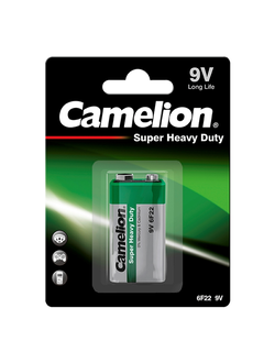 Батарейка солевая Camelion 6F22/1SH Super Heavy Duty