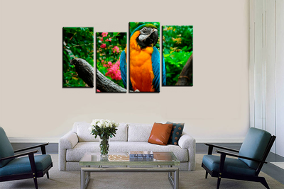 Модульная картина "Попугай"