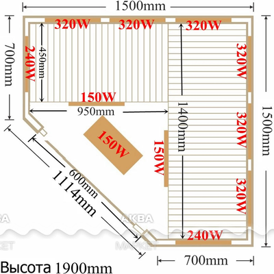 Инфракрасная сауна (кабина) SaunaMagic Glass Corner Medium