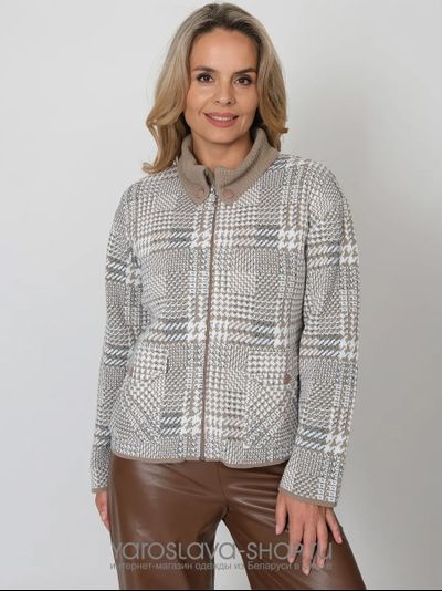 Модель: 2991.  Женский жакет на молнии в бежевом цвете