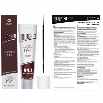 Краска для ресниц и бровей BRONSUN №4.1, Медный Каштан, 15мл
