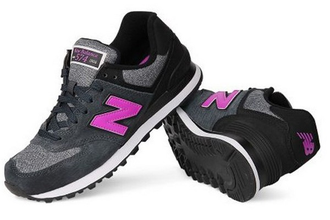 New Balance 574 Серые с фиолетовым женские (36-41) Арт. 353F-A